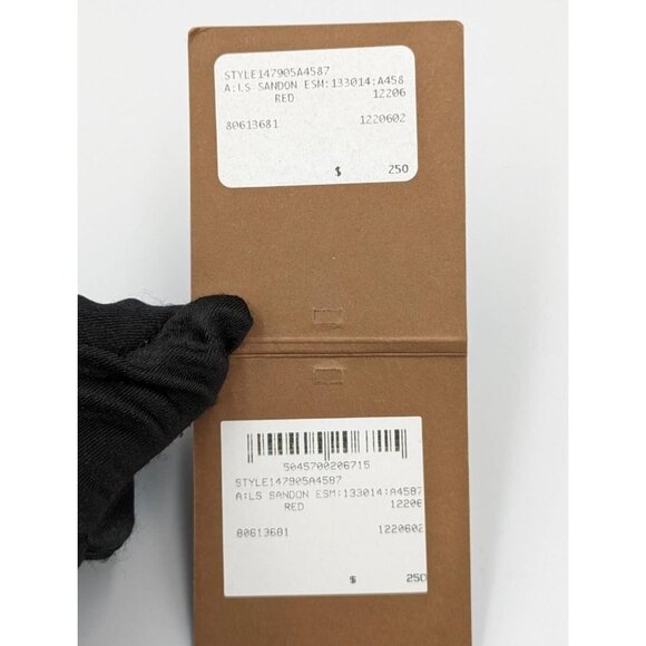 Burberry Sandon Embossed Logo Smooth Leather Card Case Wallet Red - Picture 7 of 9